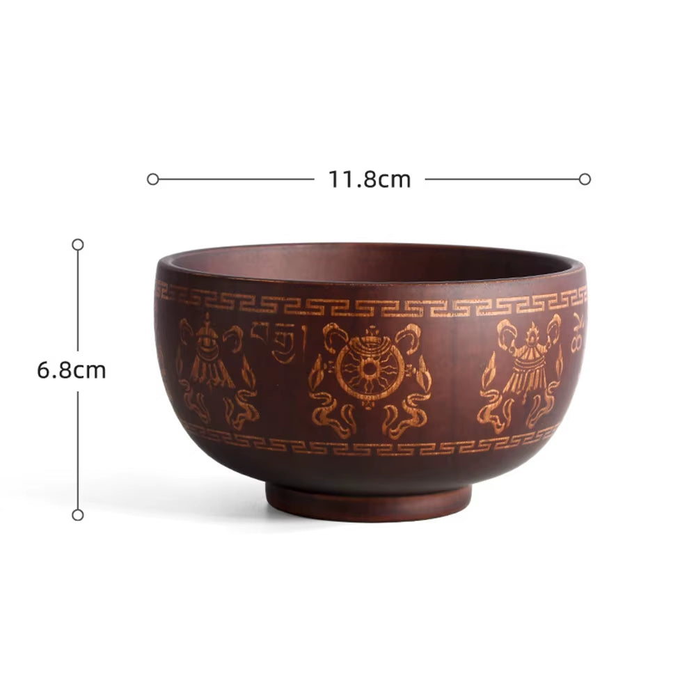 Wooden Bowl Japanese Style Wood Rice Soup Bowl Salad Bowl Food Container Large Small Bowl for Kids Tableware Wooden Utensils