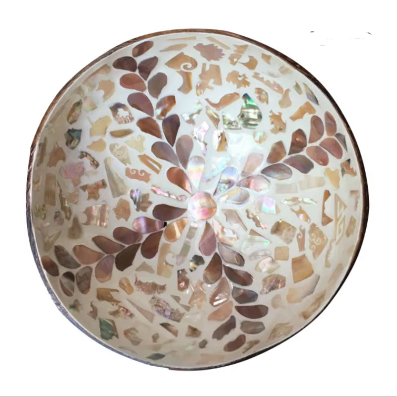 Creative Handmade Decoration Coconut Shell Bowl, Wood Breakfast Bowl, Original Fruit Salad Dish Restaurant Tableware Storage