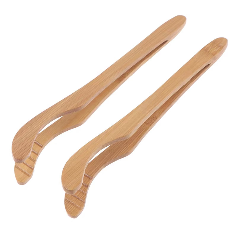 1Pc Bamboo Cooking Kitchen Tongs Food BBQ Tool Salad Bacon Steak Bread Cake Wooden Clip Home Kitchen Utensil