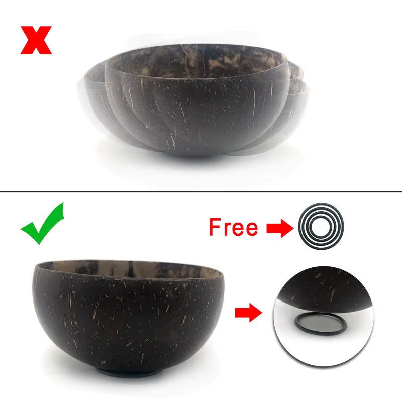 4.5-6Inch Natural Coconut Bowl Eco-Friendly Soup Fruit Salad Set Noodle Rice Bowl Wooden Fruit Container Handicraft Kitchenware