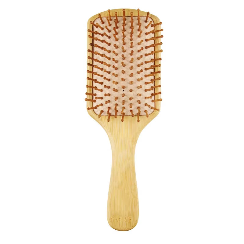 Bamboo Wooden Hair Brush Massage Comb Scalp Massager for Hair Growth Anti-Static Straightening Brush Soft Beard Baby Beech Brush