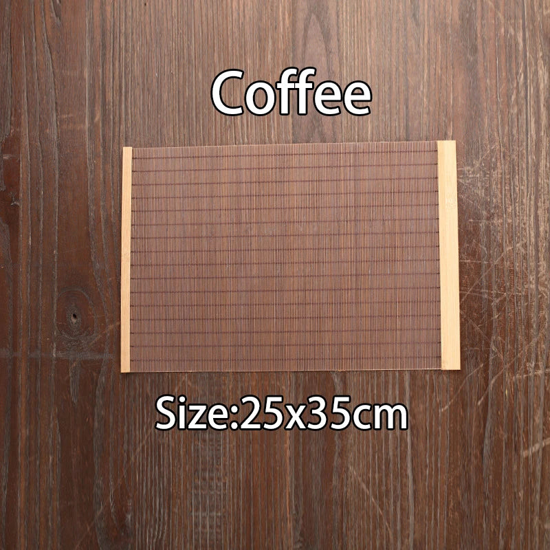 New Natural Bamboo Table Mat Tea Dining Hot Insulated Table Runner Japanese Style Natural Woven Placemat Coaster Cup Pad