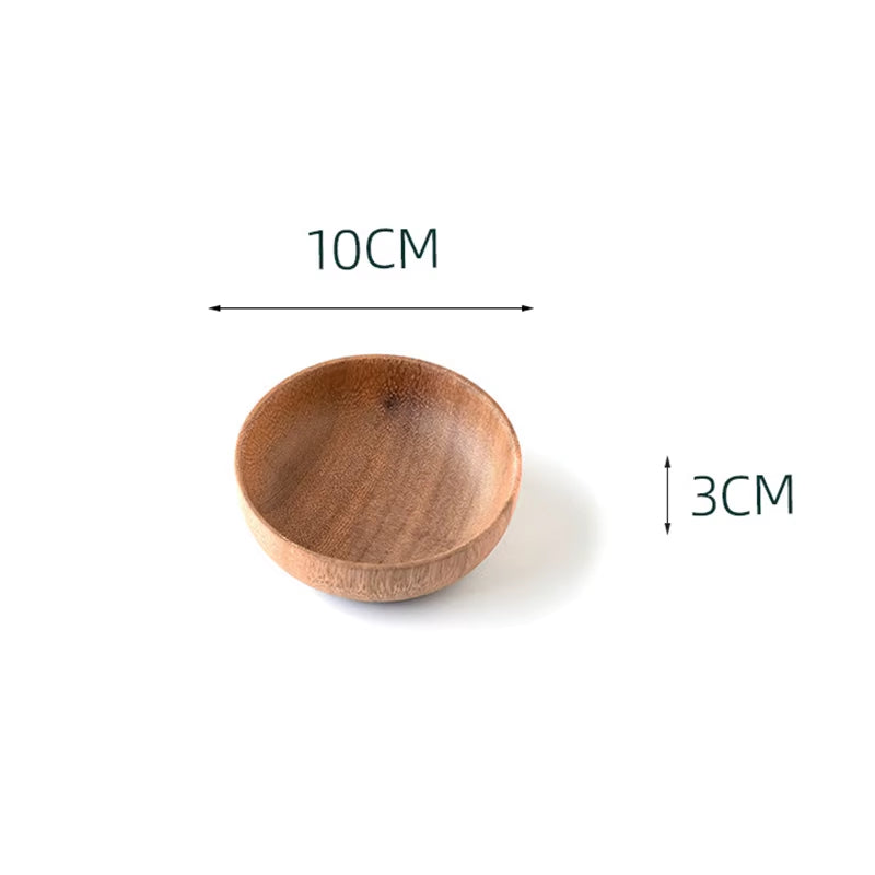 Wooden Dinner Plates Household round Coffee Tray Solid Wood Tea Saucer Ins Japanese Style Dim Sum for Food Snack Dishs