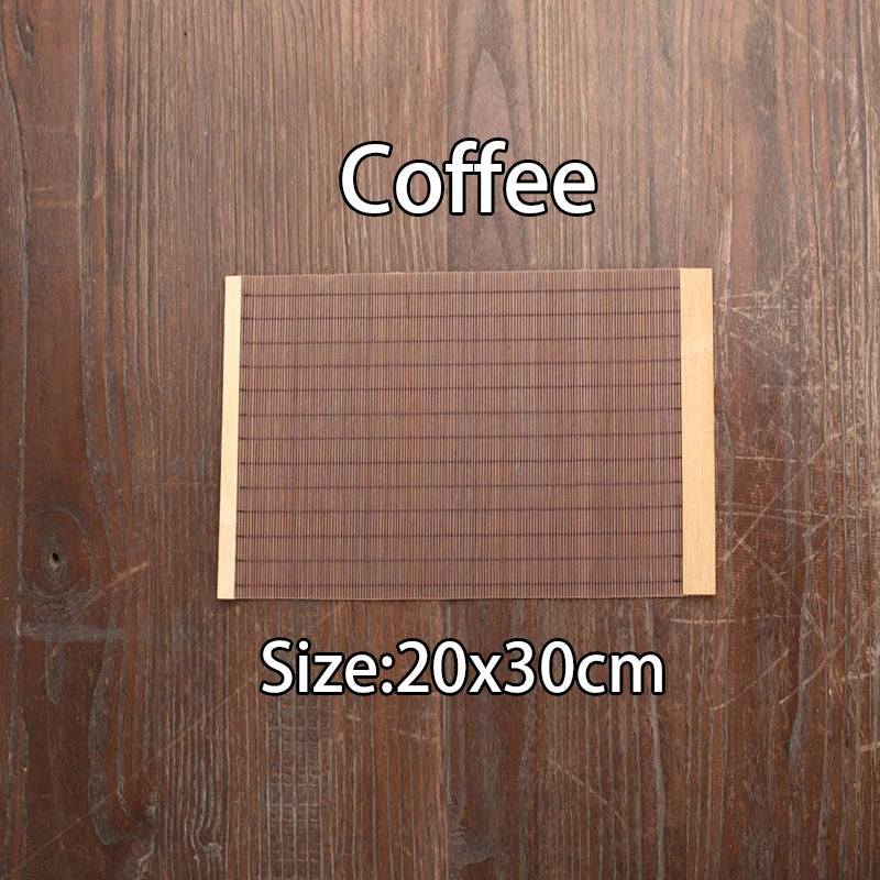 New Natural Bamboo Table Mat Tea Dining Hot Insulated Table Runner Japanese Style Natural Woven Placemat Coaster Cup Pad