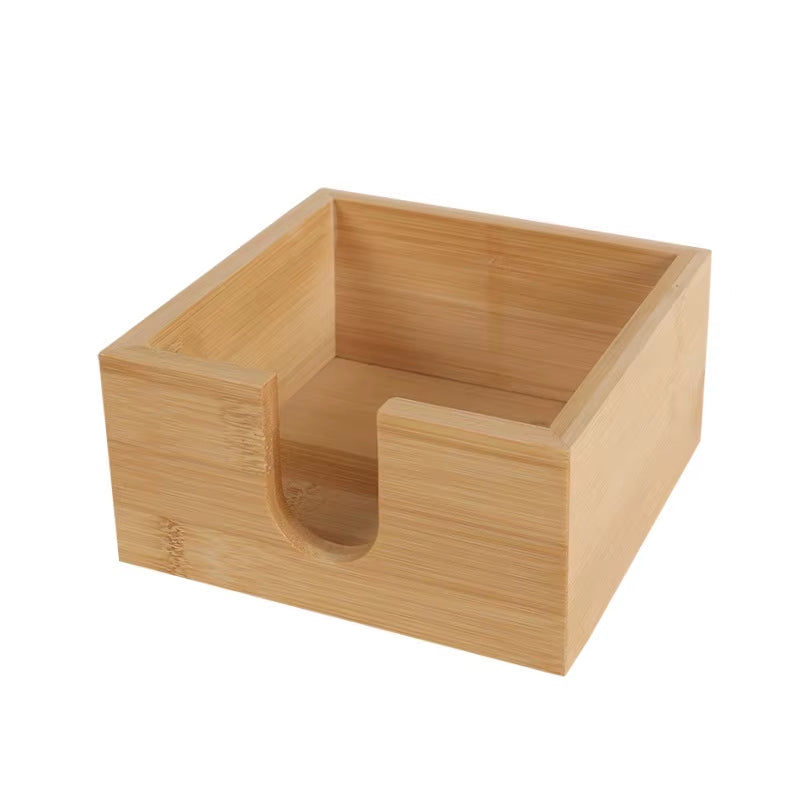 Natural Bamboo Tissue Box Cube Fan Shaped Napkin Holder for Home Kitchen Dining Table Paper Towel Storage Rack