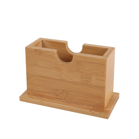 Natural Bamboo Tissue Box Cube Fan Shaped Napkin Holder for Home Kitchen Dining Table Paper Towel Storage Rack