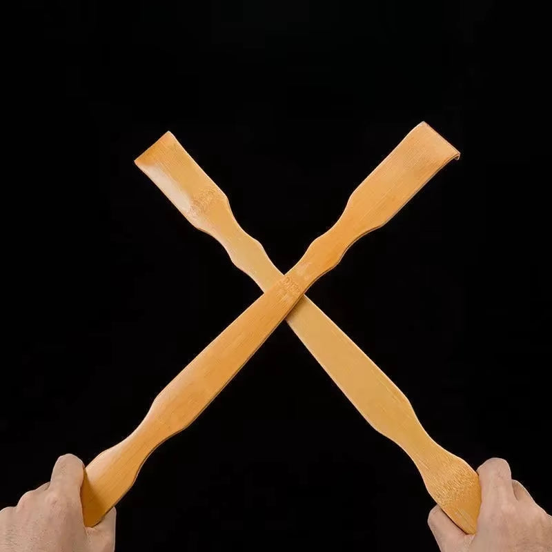 Bamboo Back Scratcher Massage Roller Long Wooden Body Large Stick Aid for Men & Women - Comfortable Back Itch Relief