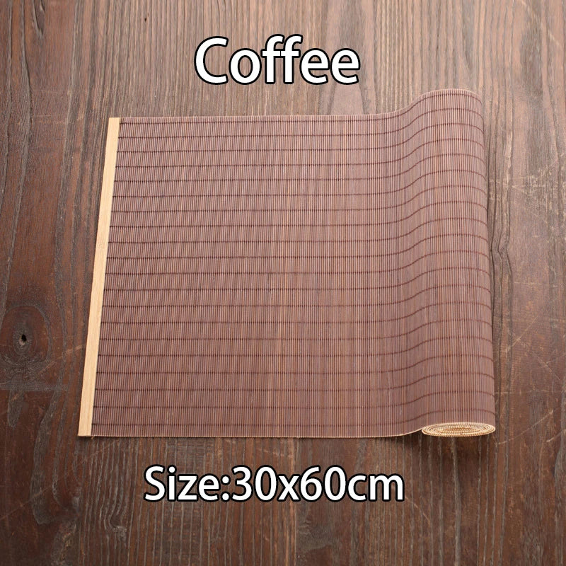New Natural Bamboo Table Mat Tea Dining Hot Insulated Table Runner Japanese Style Natural Woven Placemat Coaster Cup Pad