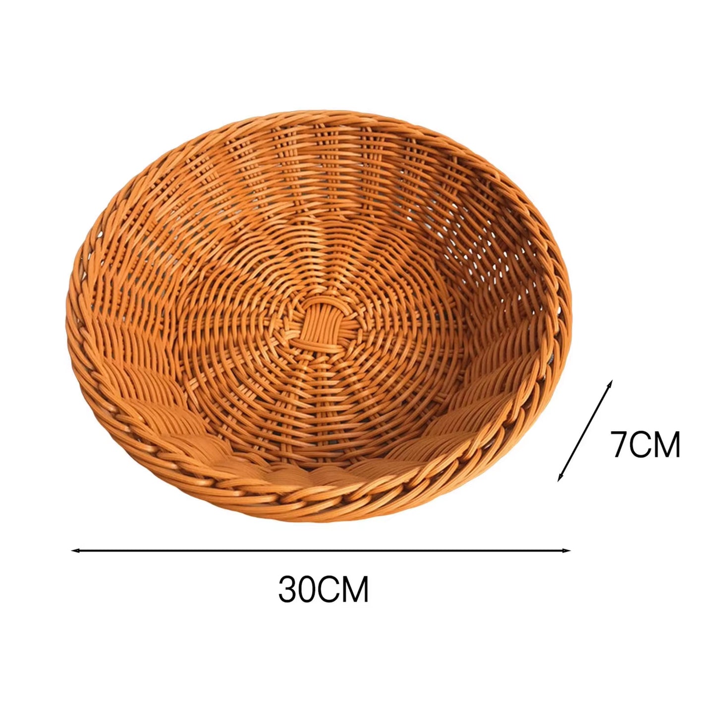 Oval Curved Rattan Wicker Woven Serving Baskets for Bread Fruit Vegetables Restaurant Serving Tabletop Display Rattan Basket
