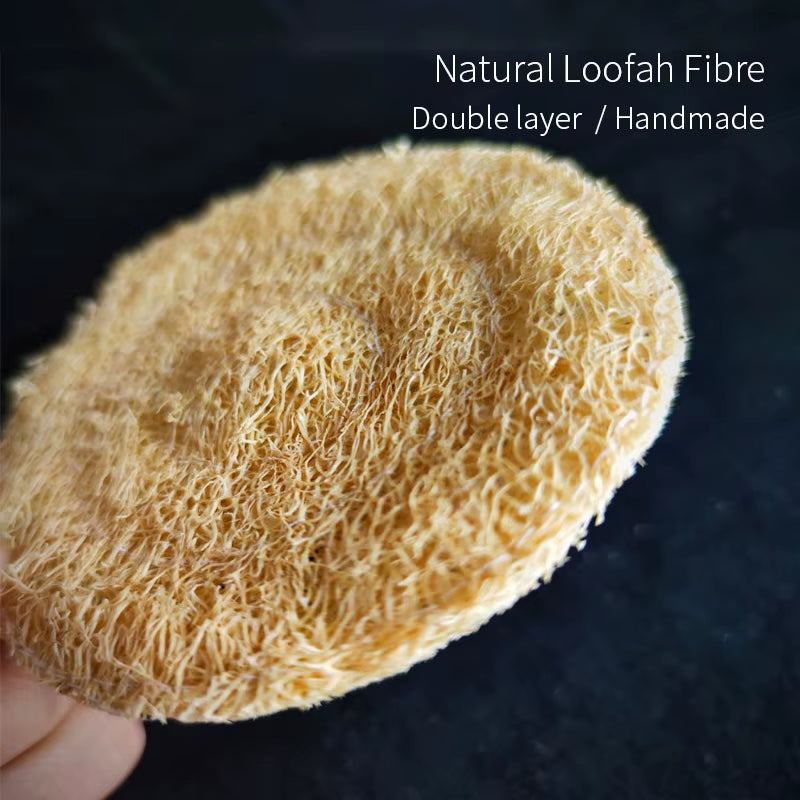 Tea Coaster round Eco-Friendly Natural Loofah Fiber Absorbent Non-Slip Heat Insulation Mat for Kung Fu Tea Table Set 3 Pack/8Cm