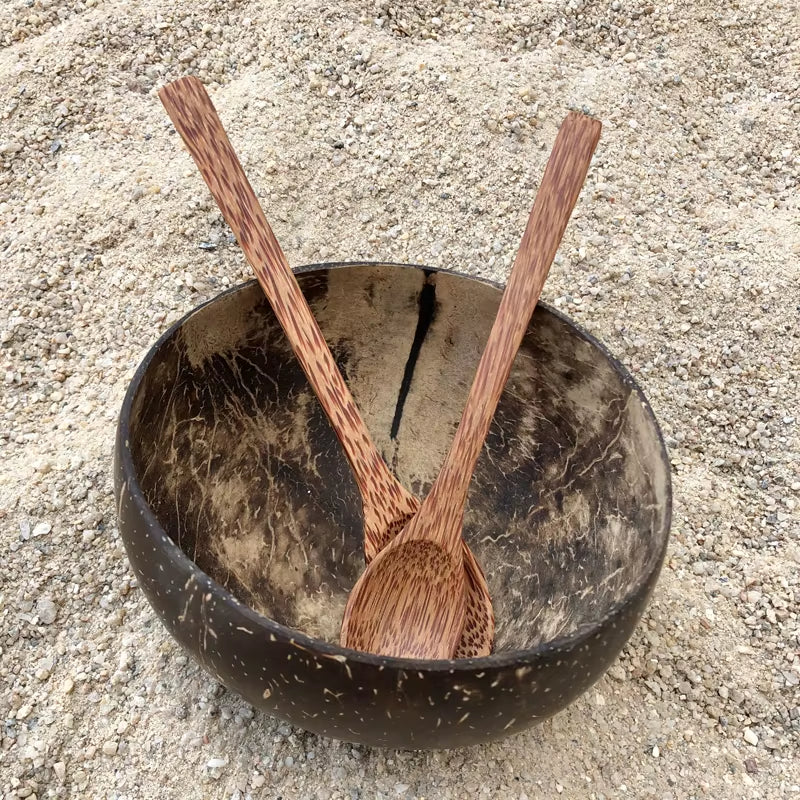 4.5-6Inch Natural Coconut Bowl Eco-Friendly Soup Fruit Salad Set Noodle Rice Bowl Wooden Fruit Container Handicraft Kitchenware