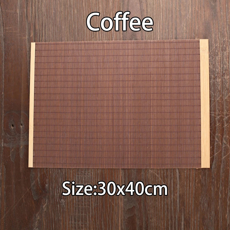 New Natural Bamboo Table Mat Tea Dining Hot Insulated Table Runner Japanese Style Natural Woven Placemat Coaster Cup Pad